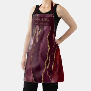 burgundy agate beauty professional apron