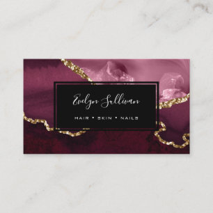 burgundy agate business card