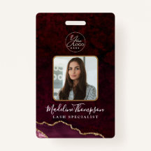 Burgundy Agate Marble Business Logo Company ID