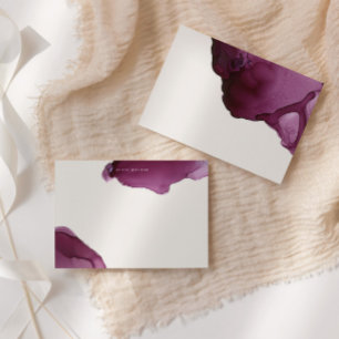 Burgundy Alcohol Ink Stationery Note Card