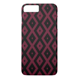 Burgundy and black diamond pattern iPhone 8 plus/7 plus case