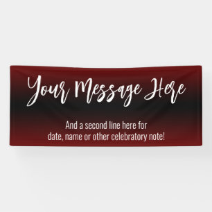 Burgundy and Black Ombre Add Your Custom Text Banner