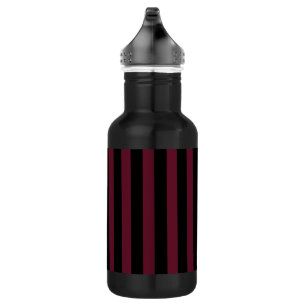 Burgundy and black stripes 532 ml water bottle