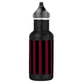 Burgundy and black stripes 532 ml water bottle
