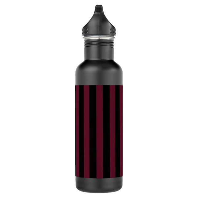 Burgundy and black stripes 710 ml water bottle (Right)