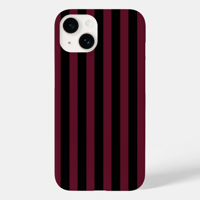 Burgundy and black stripes Case-Mate iPhone case (Back)