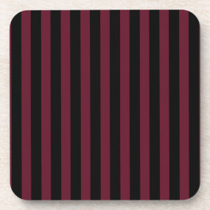Burgundy and black stripes coaster