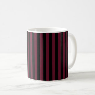 Burgundy and black stripes coffee mug