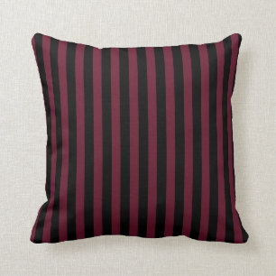 Burgundy and black stripes cushion