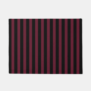 Burgundy and black stripes doormat