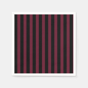 Burgundy and black stripes napkin