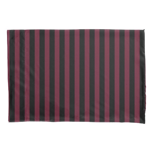 Burgundy and black stripes pillowcase (Front)