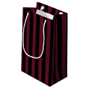 Burgundy and black stripes small gift bag