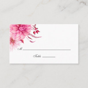 Burgundy and Blush Autumn Fall Wedding Place Card