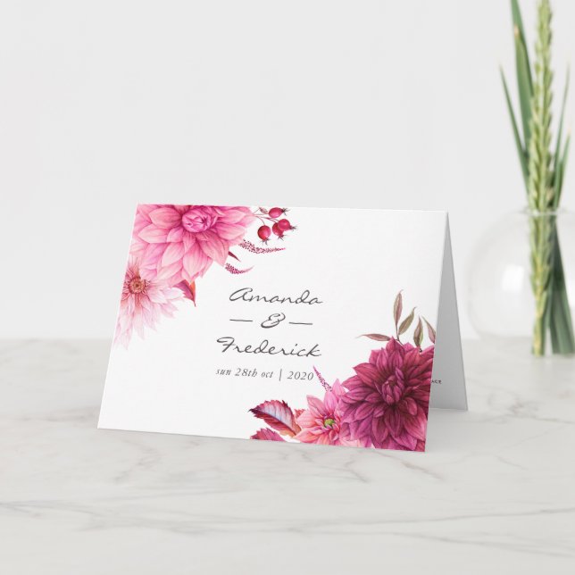 Burgundy and Blush Autumn Fall Wedding Program (Front)