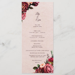 Burgundy and Blush Flat Program