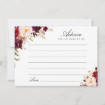 burgundy and blush floral advice card<br><div class="desc">A simple floral design with beautiful burgundy and blush pink watercolor flowers. Feel free to change the colours and text details.</div>