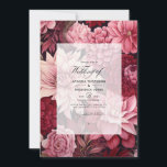 Burgundy and Blush Floral Wedding Invitation<br><div class="desc">Burgundy and blush floral wedding invitation.</div>
