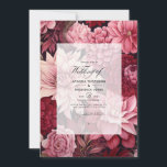 Burgundy and Blush Floral Wedding Invitation<br><div class="desc">Burgundy and blush floral wedding invitation.</div>