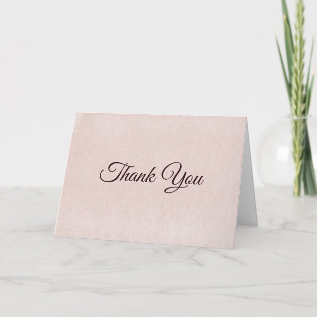 Burgundy and Blush Rose Thank You Card (Front)
