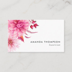 Burgundy and Blush Watercolor Floral Business Card
