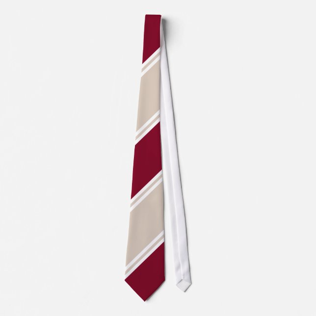 Burgundy and Champagne-Coloured Tie (Front)