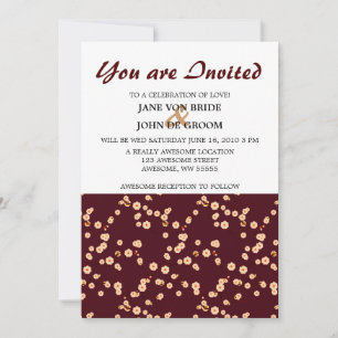 Burgundy and Cream Cherry Blossoms Invitation