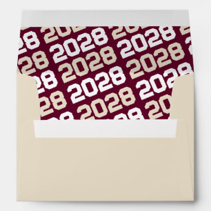Burgundy and Cream Graduation Envelopes