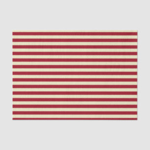 Burgundy and Cream Stripes Tissue Paper
