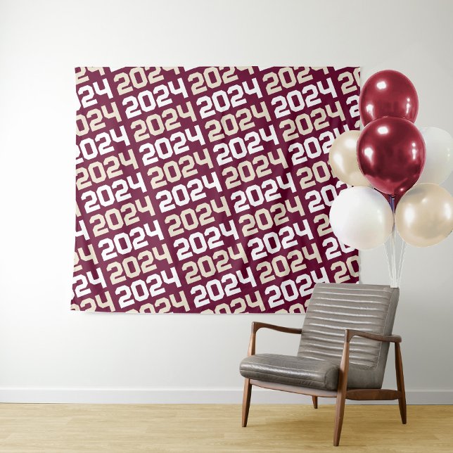 Burgundy and Cream Tan Graduation Backdrop Tapestry (Creator Uploaded)