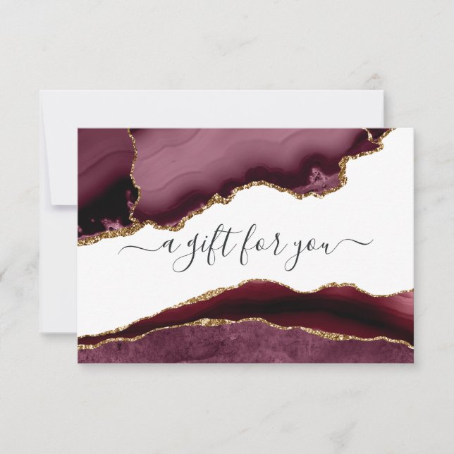 Burgundy and Gold Agate Gift Certificate (Front)