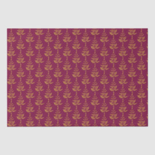 Burgundy and Gold Christmas Tree Tissue Paper