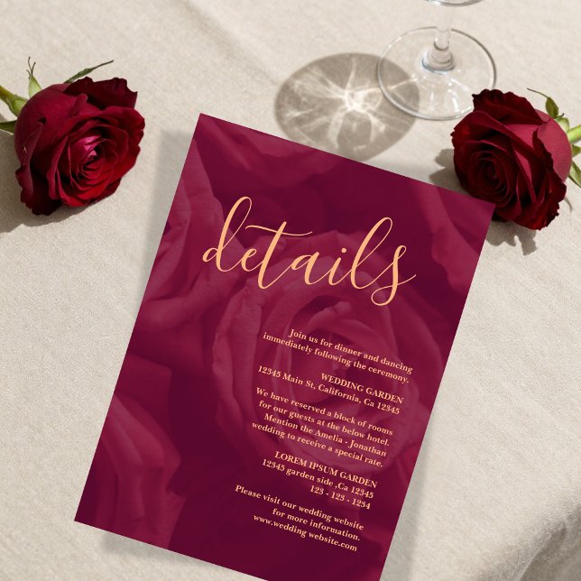 Burgundy and gold elegant wedding response Card (Creator Uploaded)