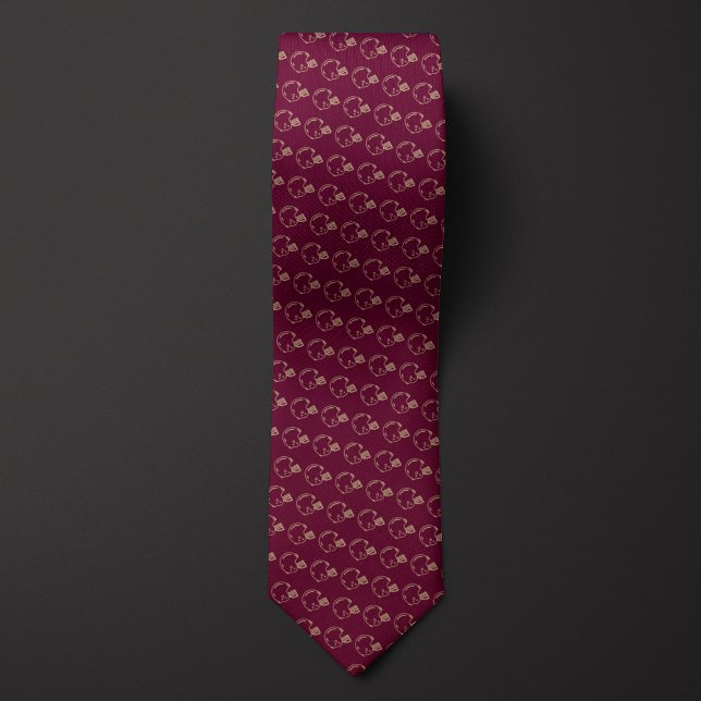 Burgundy and Gold Football Helmet Tie (Creator Uploaded)