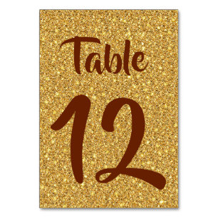 Burgundy and Gold Glitter Background Table Number