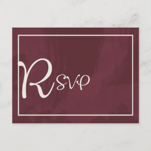 Burgundy and Gold Glitter Pocket RSVP Invitation Postcard