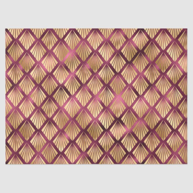 Burgundy and Gold Leopard Series Design 15 Tissue Paper (Front)