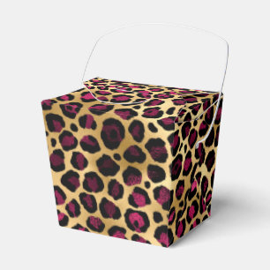 Burgundy and Gold Leopard Series Design 2 Favour Box
