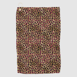 Burgundy and Gold Leopard Series Design 2 Golf Towel