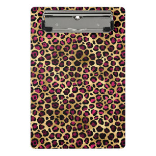 Burgundy and Gold Leopard Series Design 2 Mini Clipboard