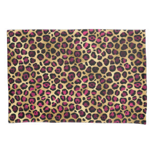 Burgundy and Gold Leopard Series Design 2 Pillowcase