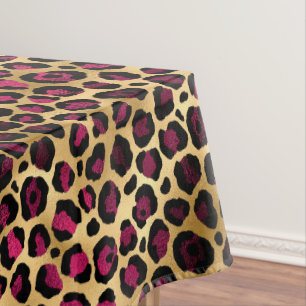 Burgundy and Gold Leopard Series Design 2 Tablecloth