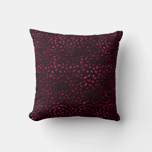 Burgundy and Gold Leopard Series Design 3 Cushion (Front)