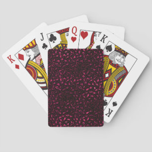 Burgundy and Gold Leopard Series Design 3 Playing Cards