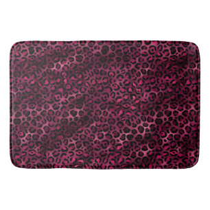 Burgundy and Gold Leopard Series Design 9 Bath Mat