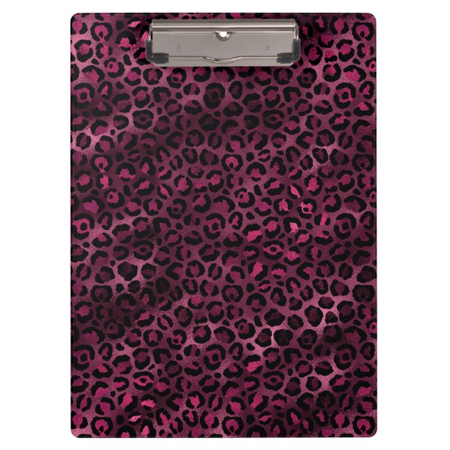 Burgundy and Gold Leopard Series Design 9 Clipboard (Front)