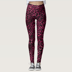 Burgundy and Gold Leopard Series Design 9 Leggings