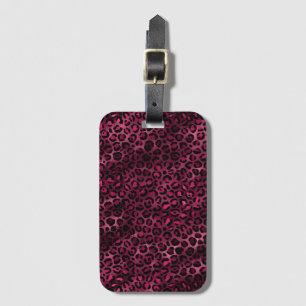 Burgundy and Gold Leopard Series Design 9 Luggage Tag