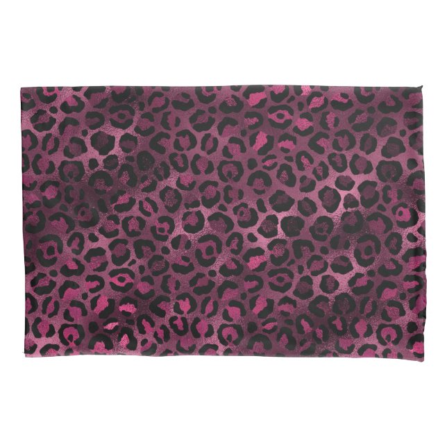 Burgundy and Gold Leopard Series Design 9 Pillowcase (Front)