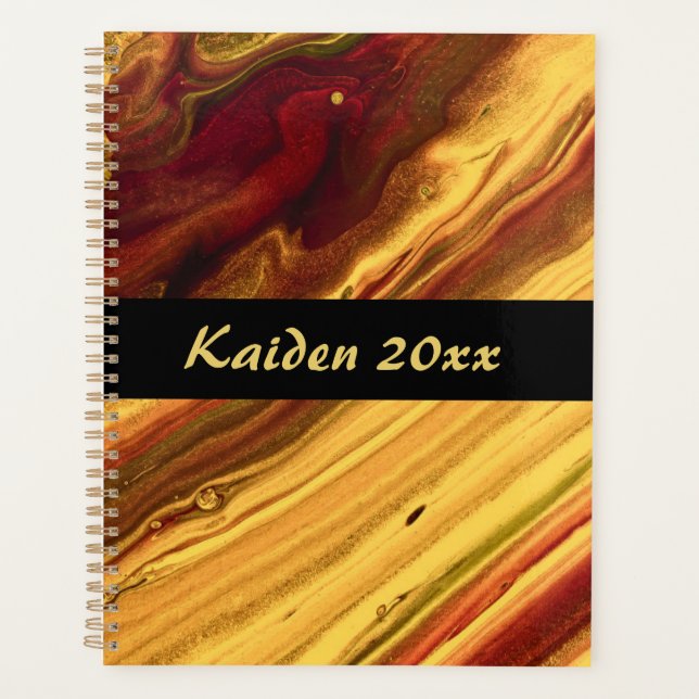 Burgundy and Gold Marble Planner (Front)